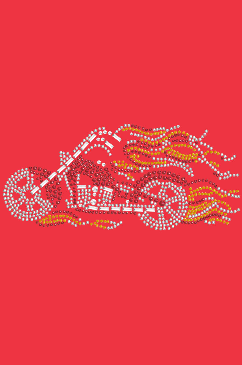 Motorcycle - Red with Flames - Women's T-shirt