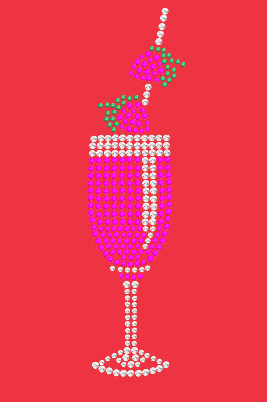 Strawberry Daiquiri - Austrian crystal Rhinestones - Womens T-shirt