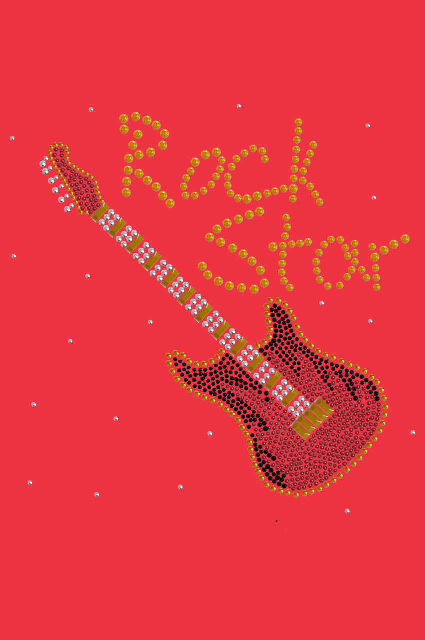 Rock Star with Red & Gold Guitar - Women's T-shirt