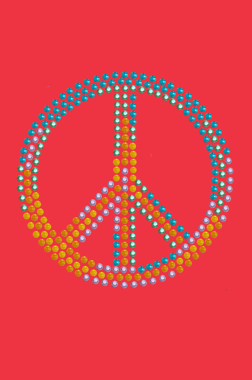 Peace Sign (Blue, Orange, Yellow, & Green) - Womens T-shirt