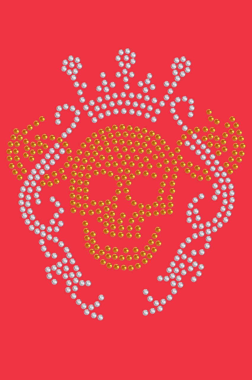 Gold Skull with Crown - Womens T-shirt