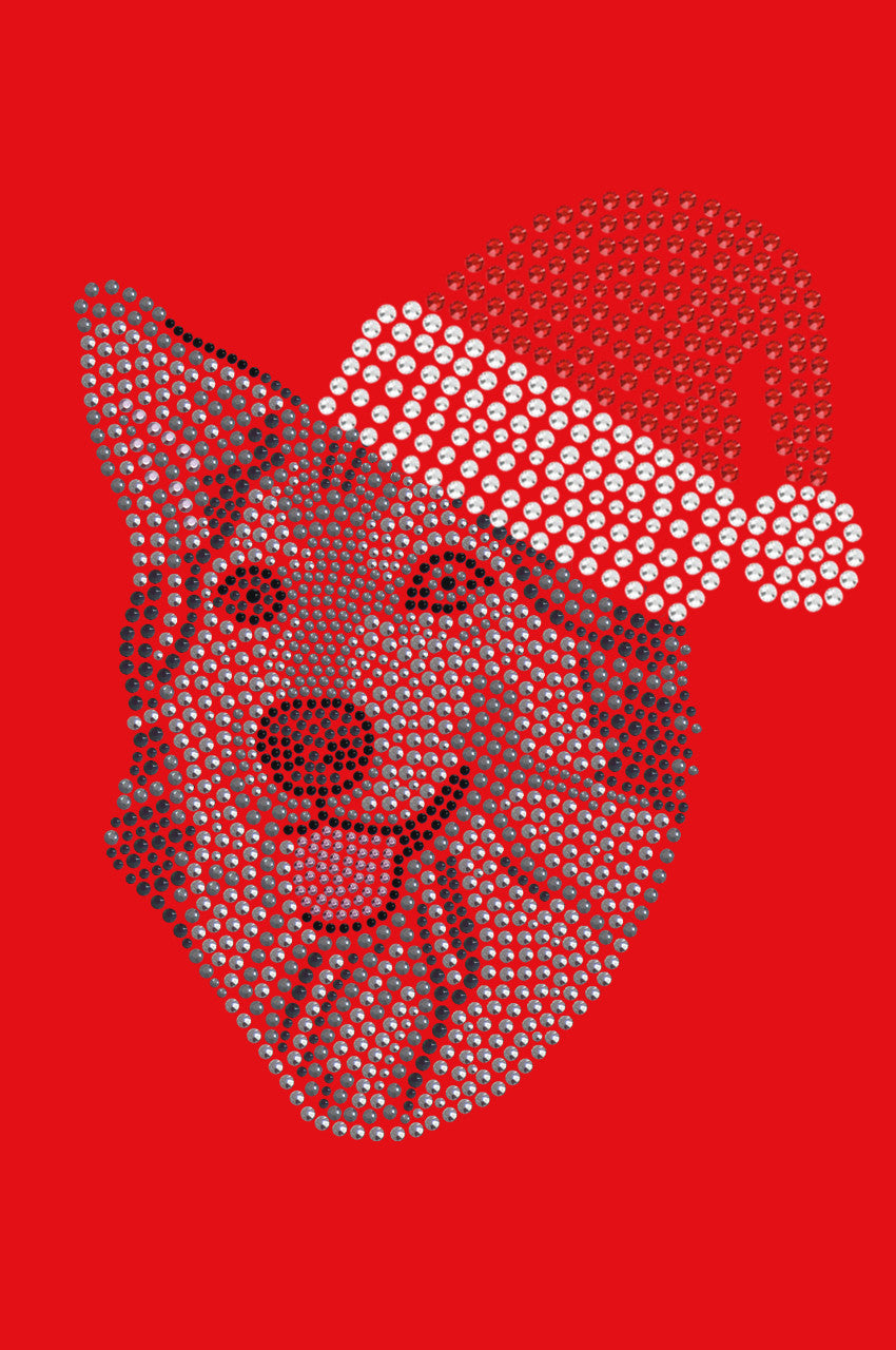 Husky/Tamaskan with Santa Hat - Womens Tee