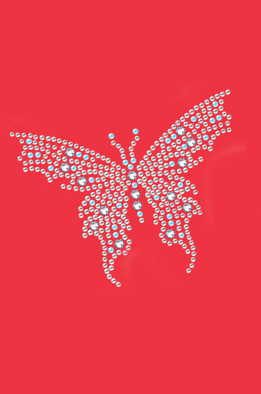 Blue Austrian crystal Butterfly - Womens T-shirt