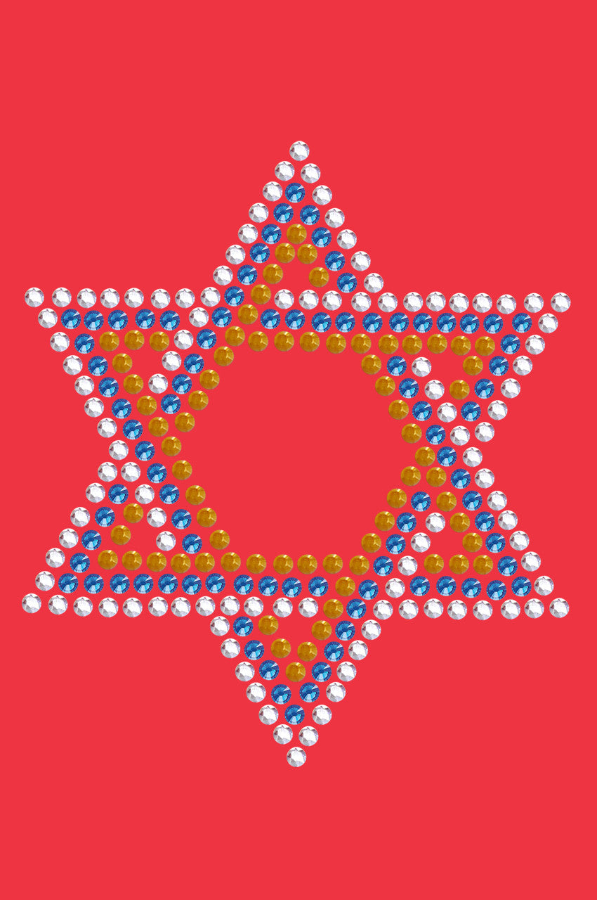 Star of David - Small (Blue, Silver, & Gold) - Womens T-shirt
