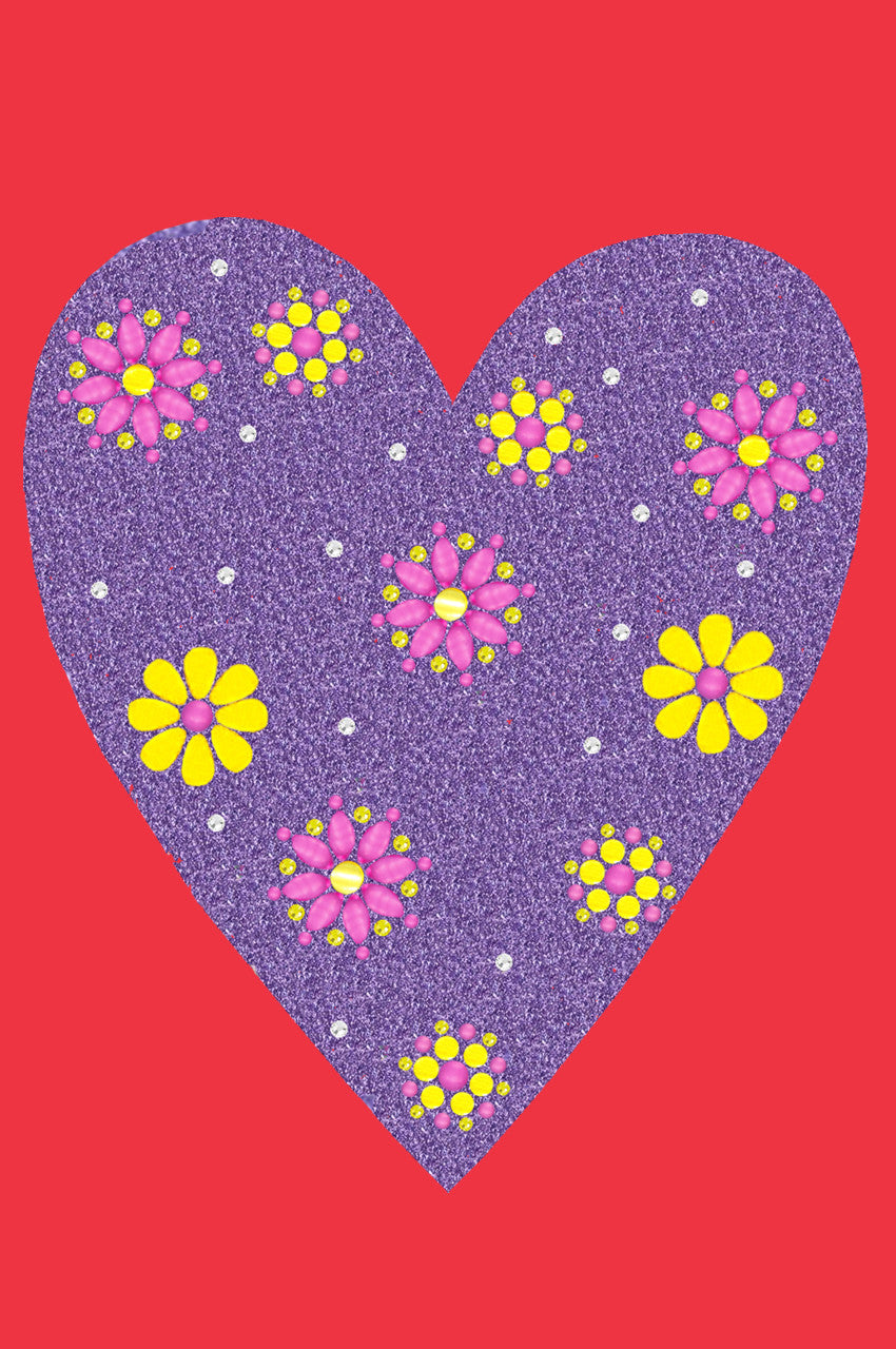 Purple Glitter Heart - Womens T-shirt
