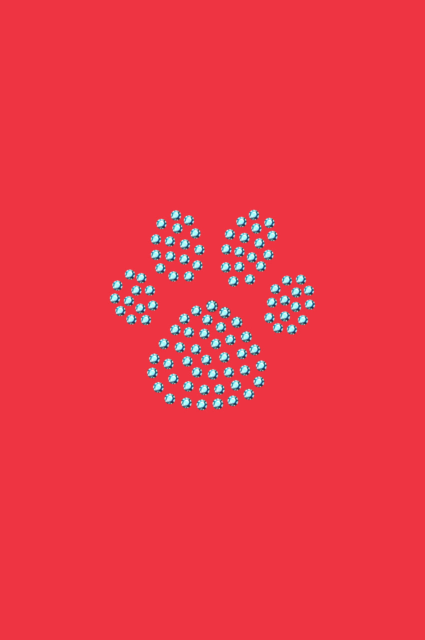 Paw (Blue Rhinestuds) - Womens T-shirt