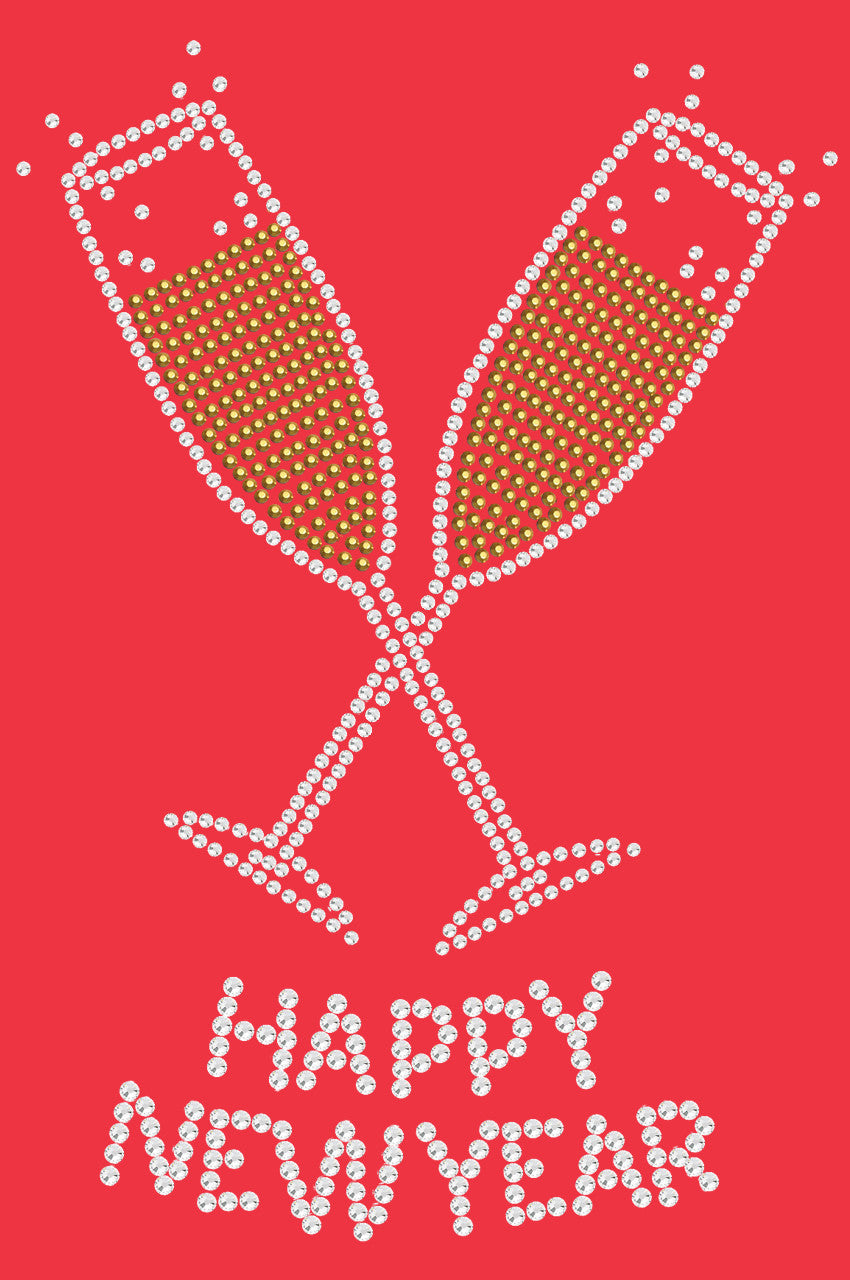 Happy New Year Champagne Glasses - Womens T-shirt