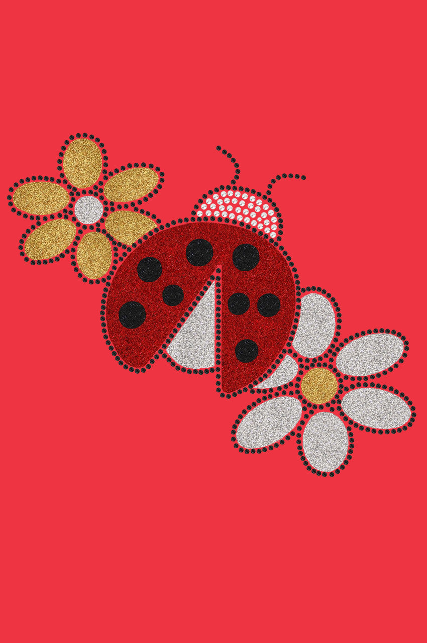 Glitter Ladybug & Daisies - Bandanna