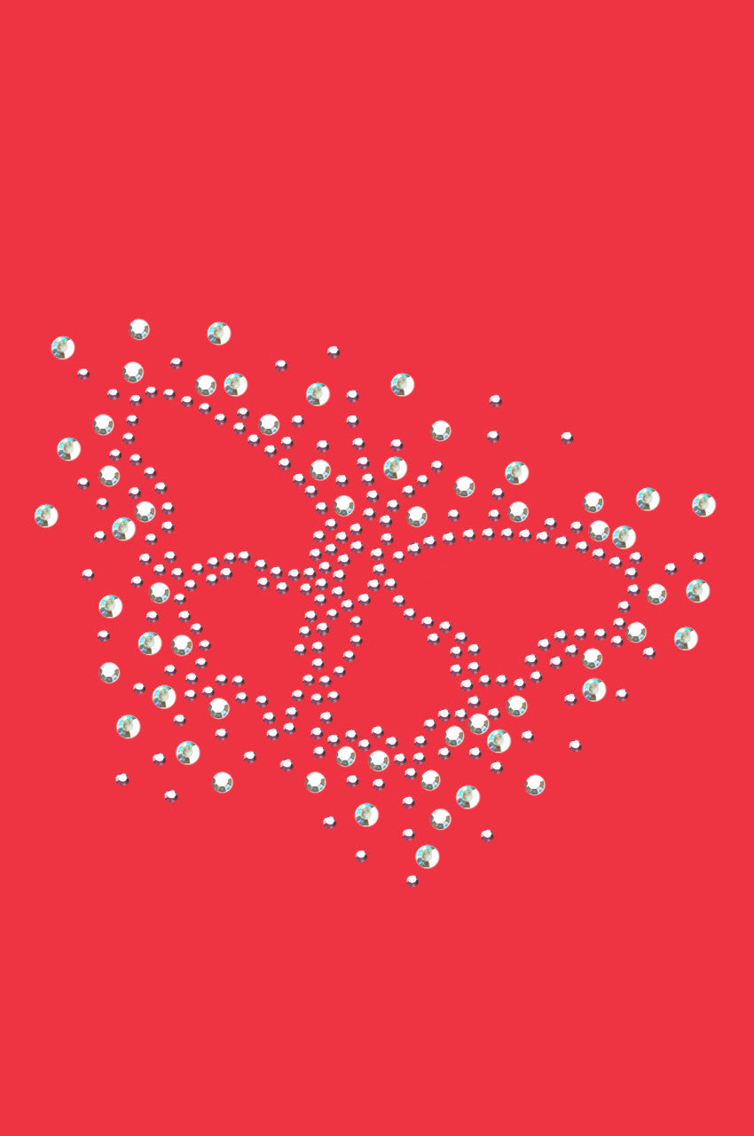 Pink Austrian crystal AB Butterfly - Bandannas