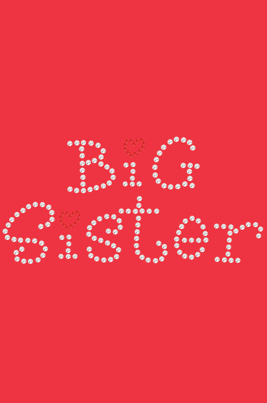 Big Sister with Red Heart - Womens T-shirt