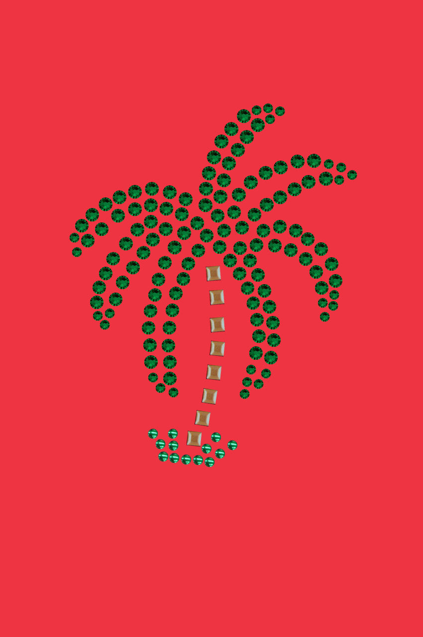 Palm Tree (Green Rhinestones - Small) - Bandanna