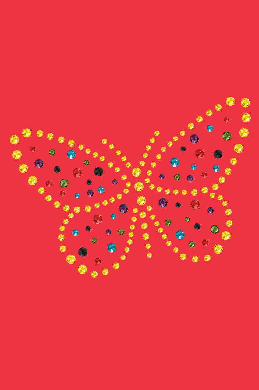 Yellow Dotted Butterfly - Womens T-shirt