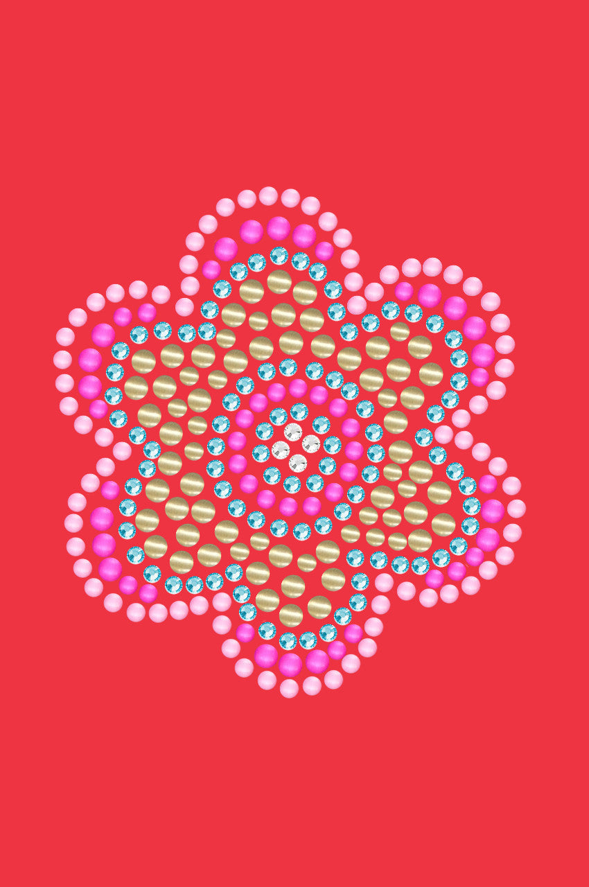 Multicolor Nailhead Flower - Womens T-shirt