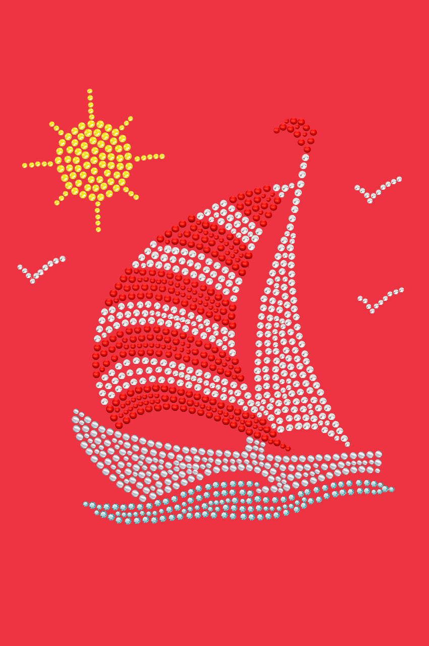Sailboat (Rhinestone & Nailhead) - Womens T-shirt