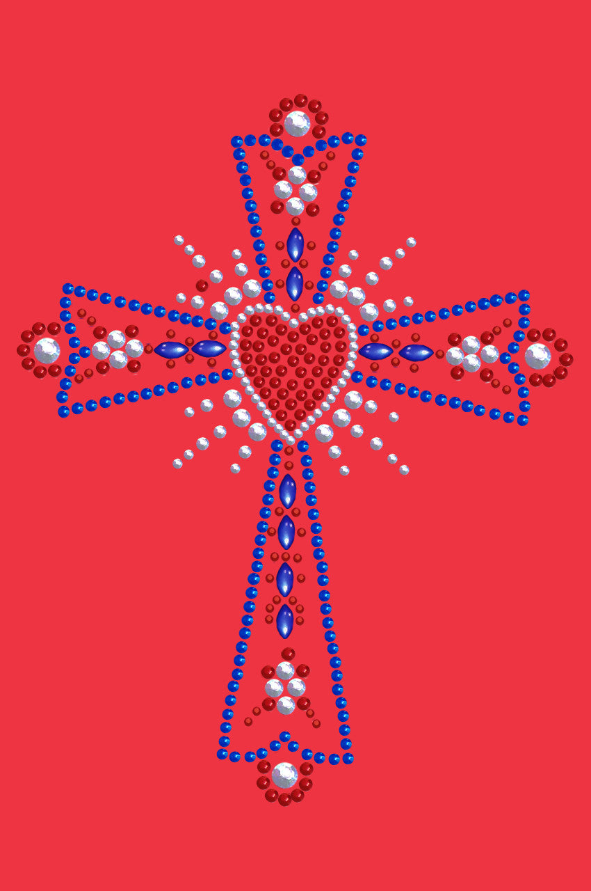 Cross (Red, White & Blue) - Womens T-shirt