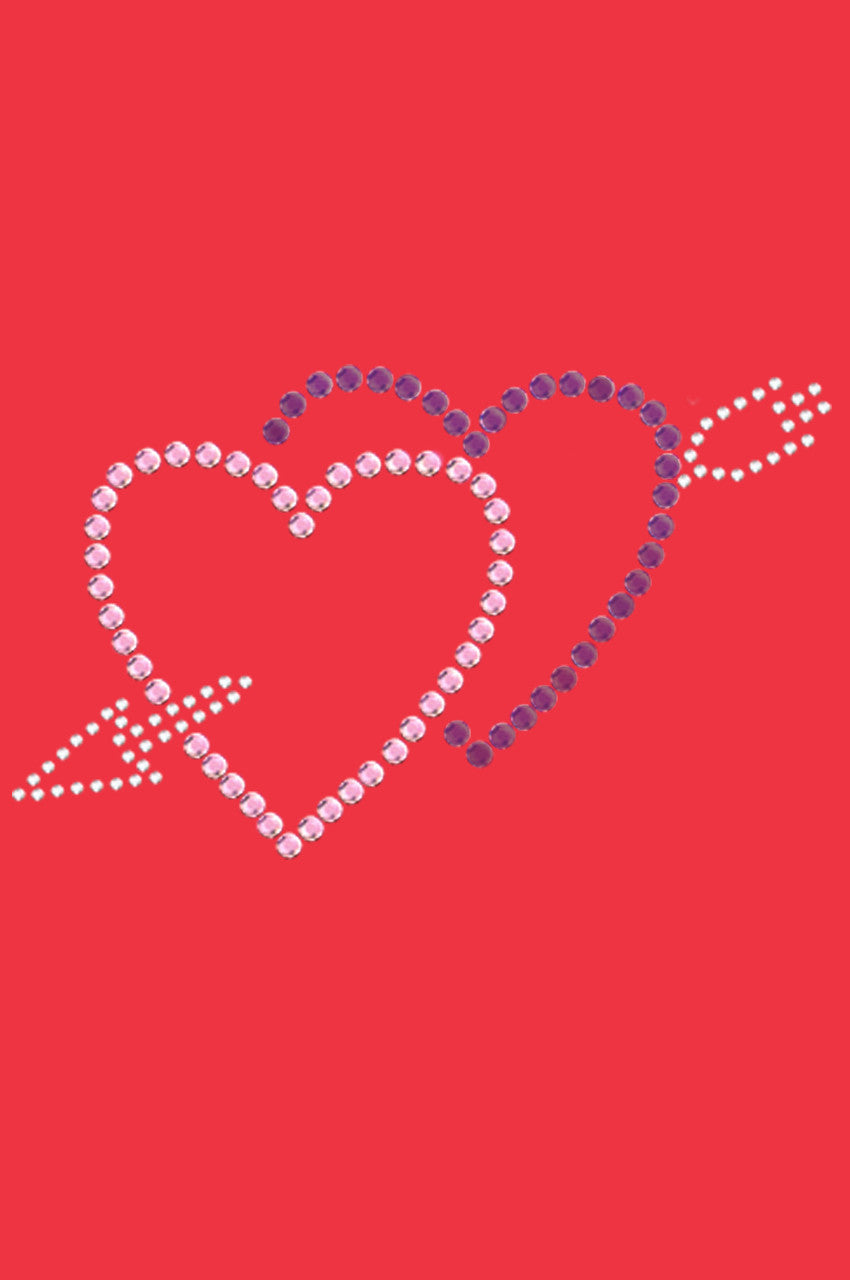 Pink & Purple Hearts with Arrow - Women's T-shirt