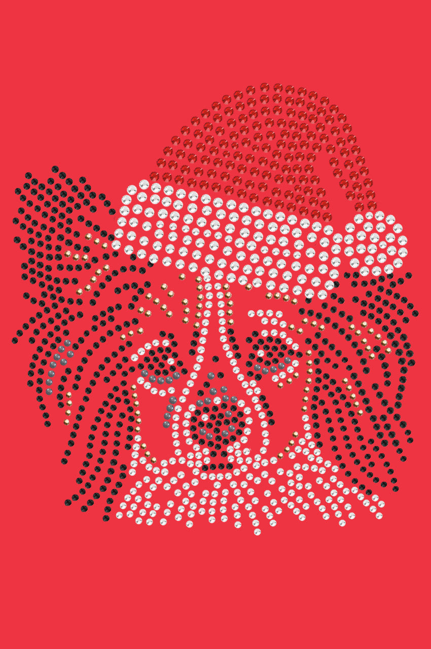 Papillon with Santa Hat - Womens T-shirt