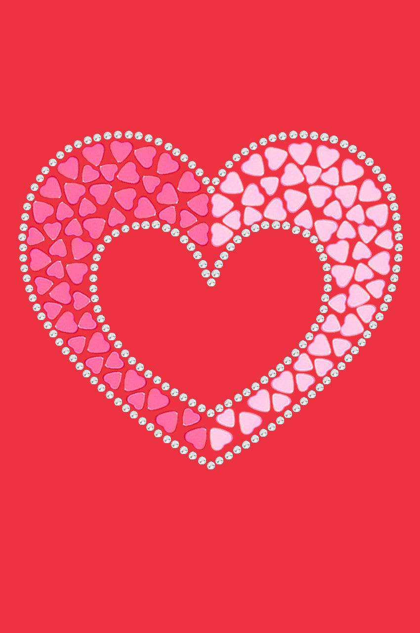 Pink & Light Pink Nailhead Hearts - Womens T-shirt