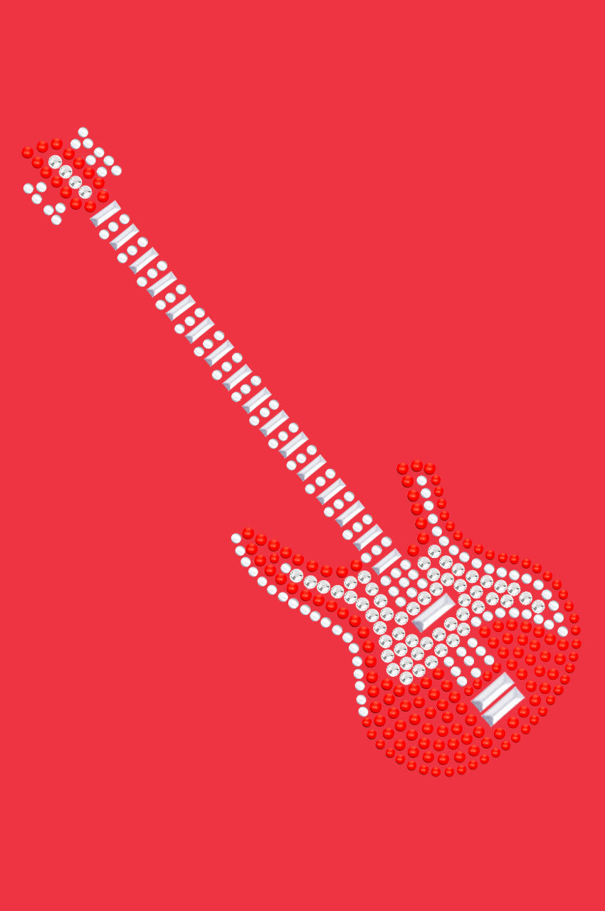 Guitar (Red Austrian crystal) - Womens T-shirt