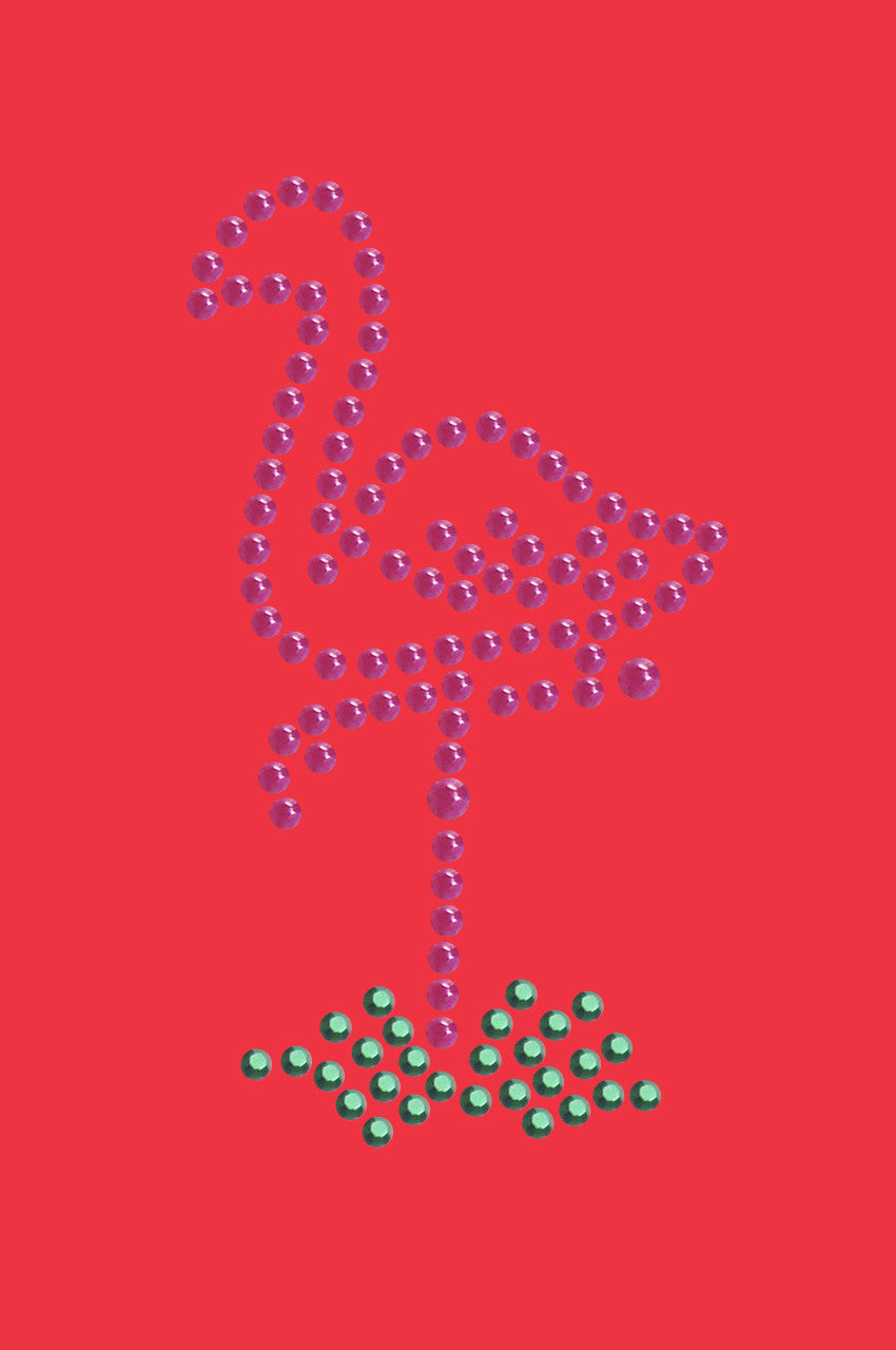 Pink Flamingo in Grass (Small) - Women's T-shirt