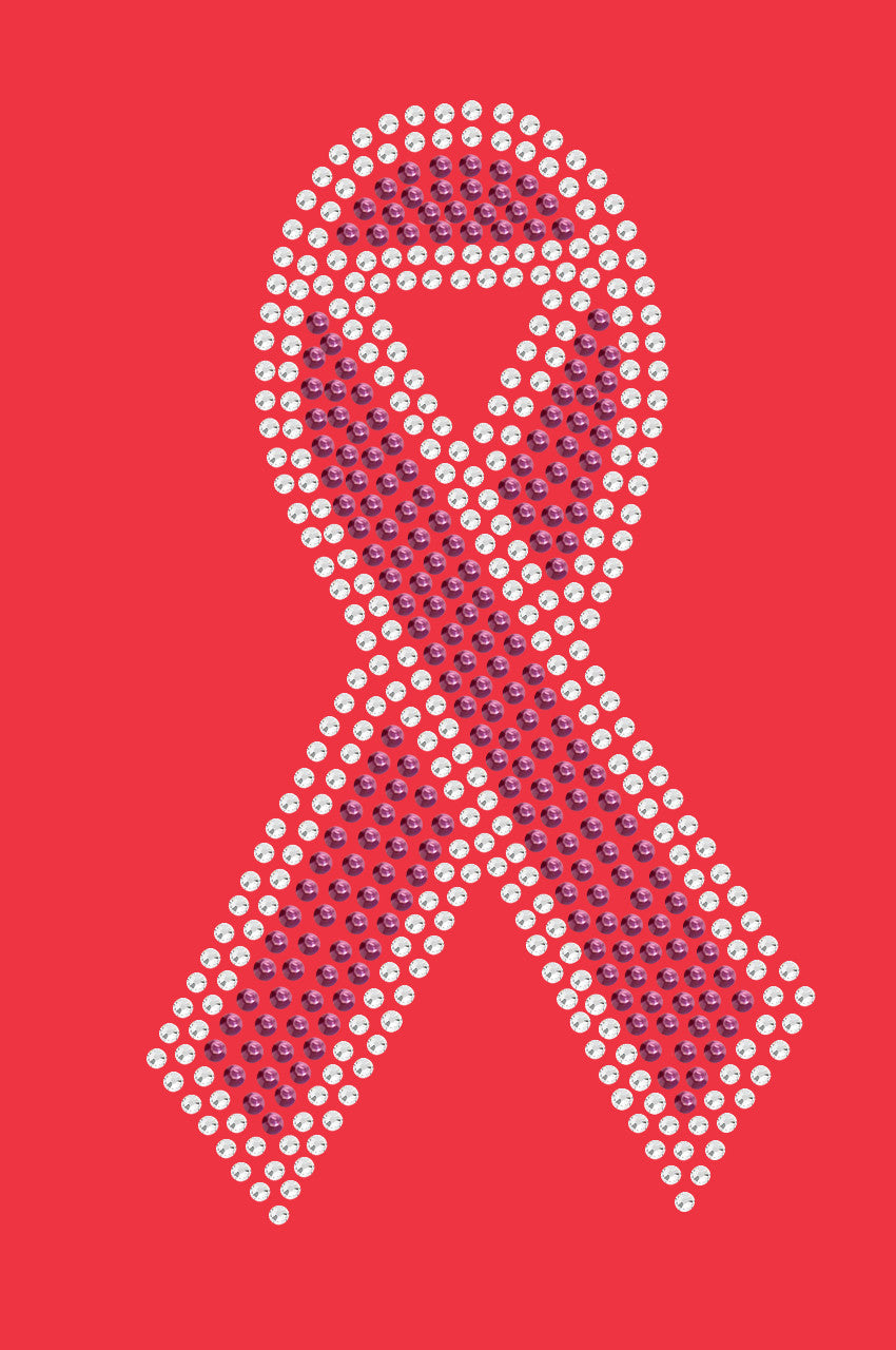 Ribbon (Pink with Clear Rhinestones) - Women's T-shirt