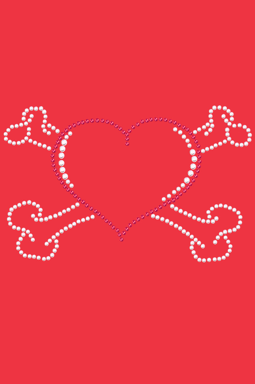 Heart with Cross Bones - Womens T-shirt