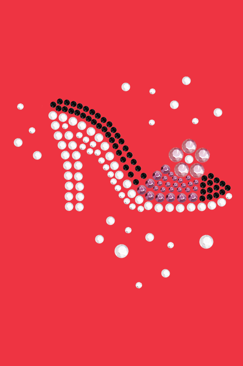 High Heel Shoe (Pink & Black) - Womens T-shirt