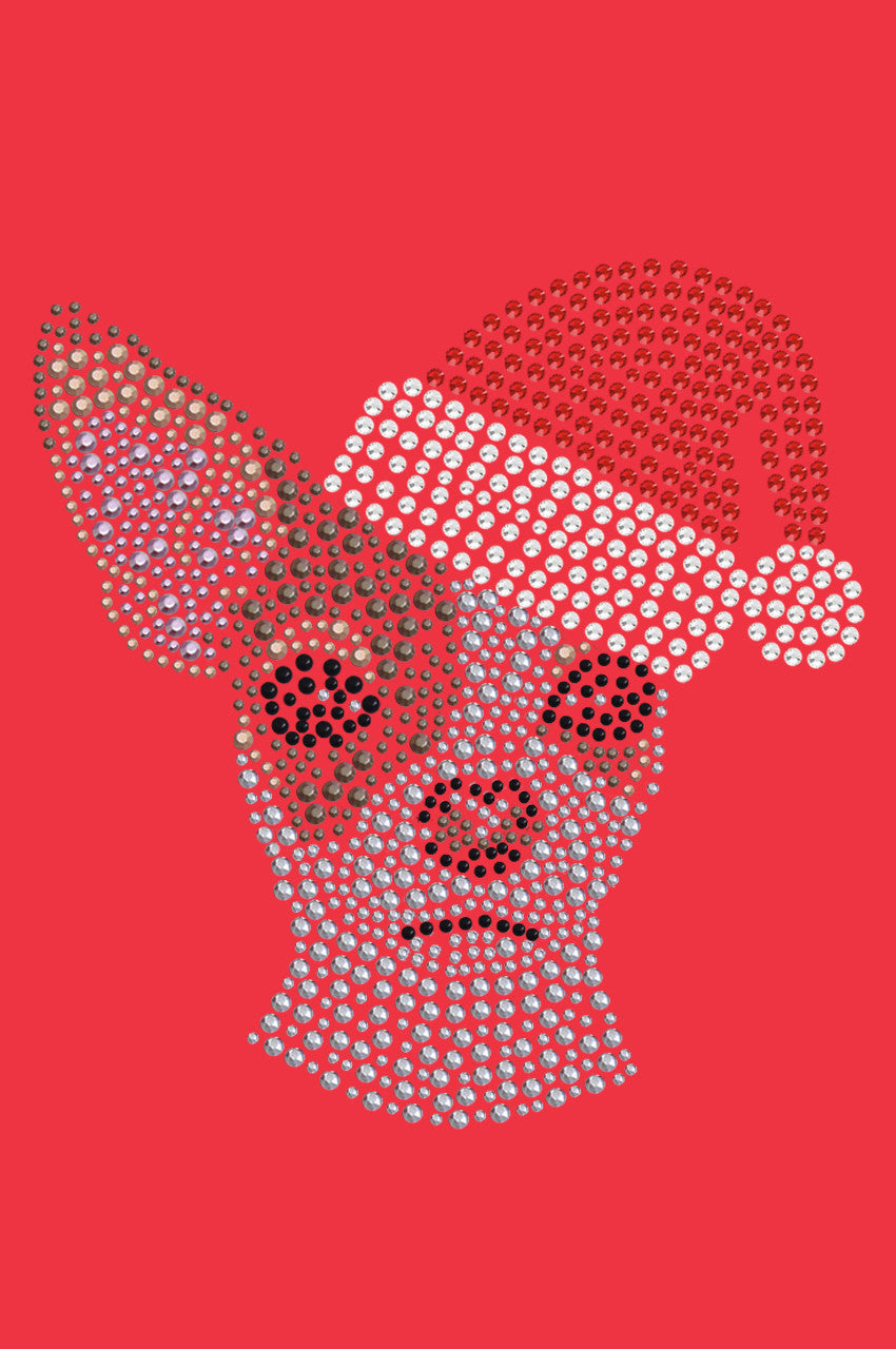 Chihuahua Face with Santa Hat - Womens T-shirt