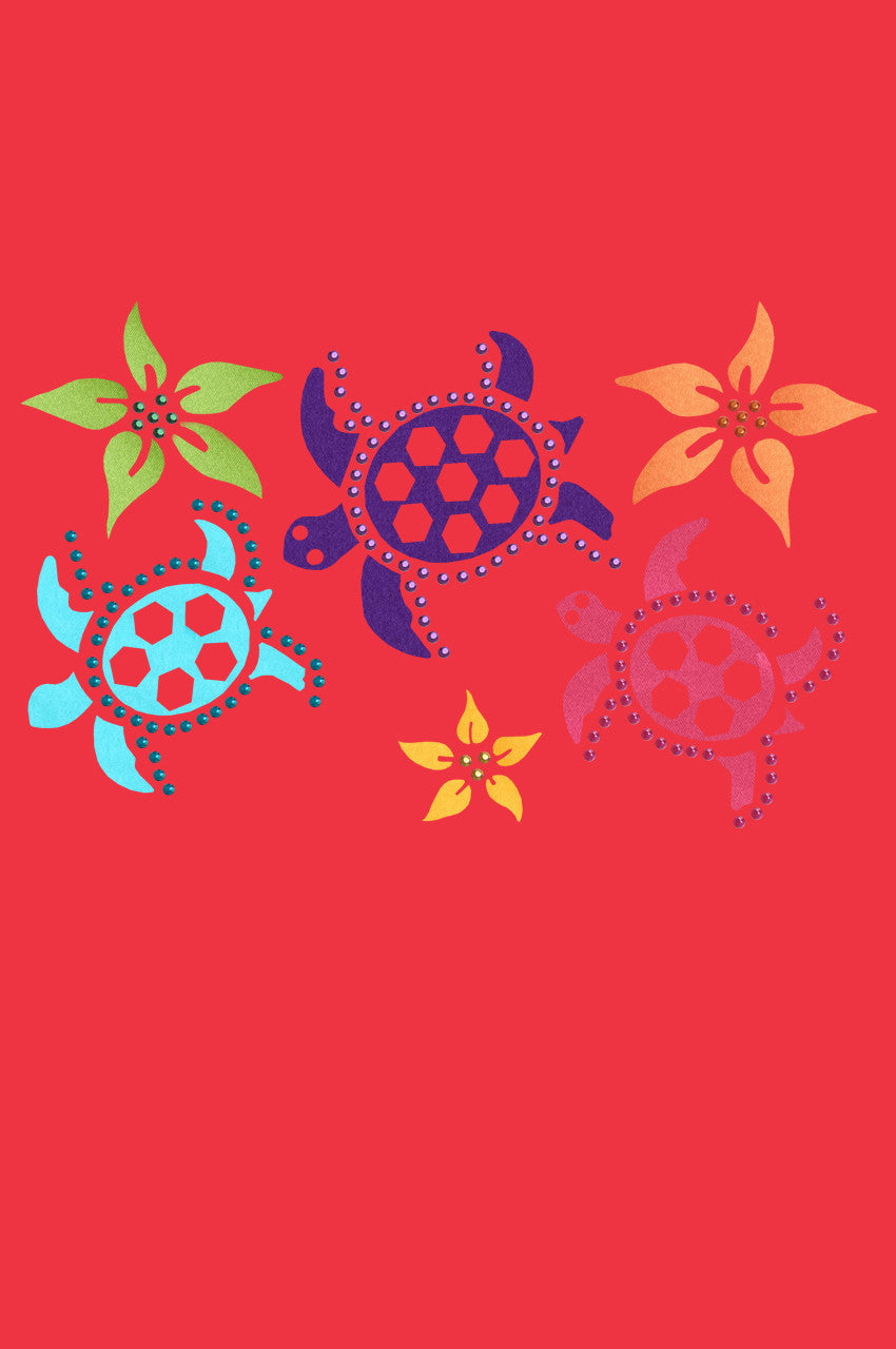 Satin Sea Turtles with Flowers - Bandanna