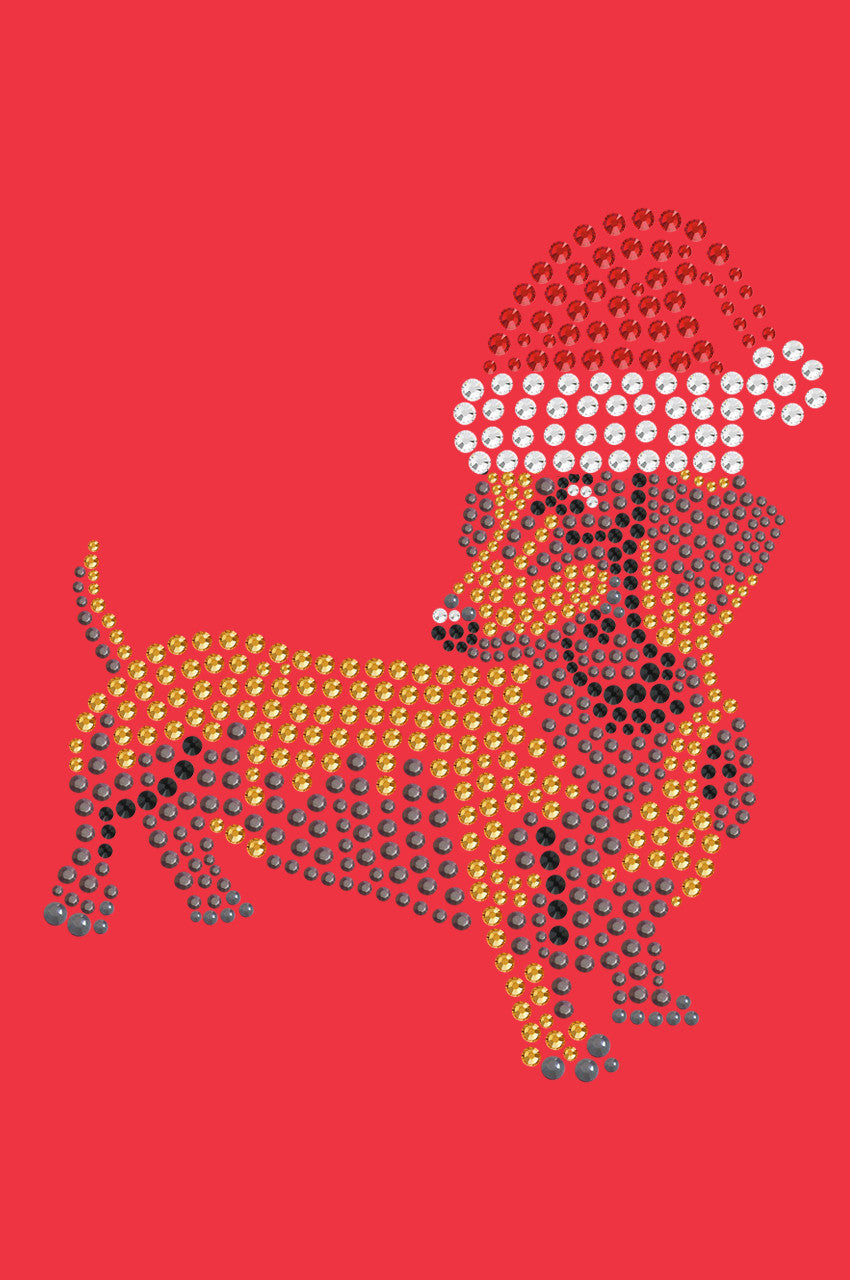 Dachshund 2 with Santa Hat - Womens T-shirt