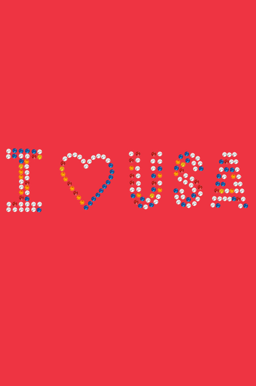 I Love USA (Multicolor Rhinestones) - Women's T-shirt