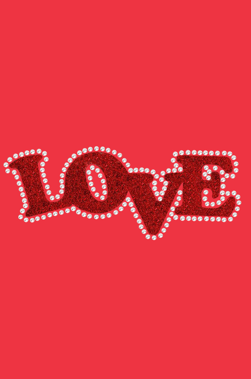 Love (Red Glitter ) - Womens T-shirt