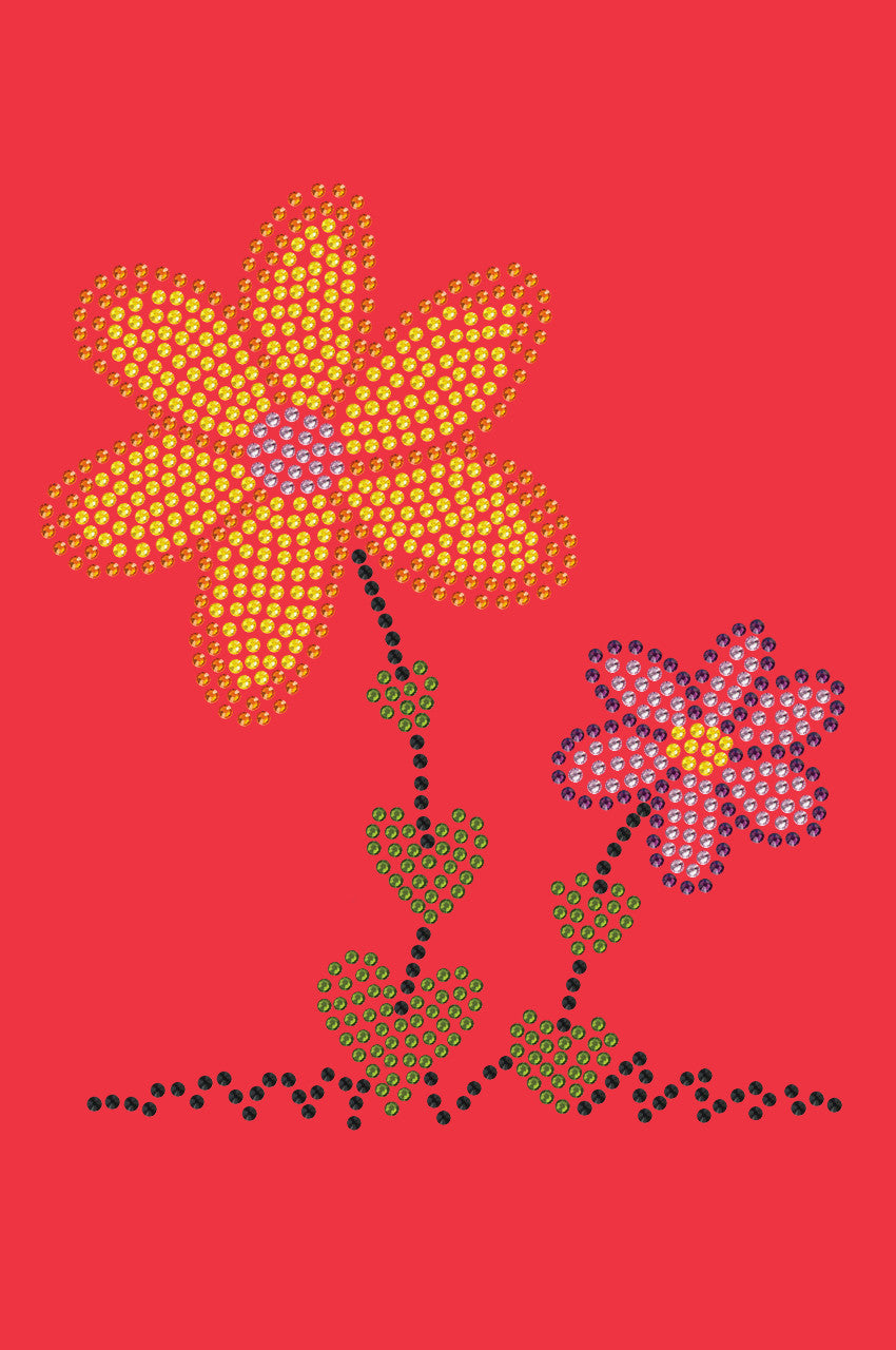 Orange & Purple Flowers - Womens T-shirt