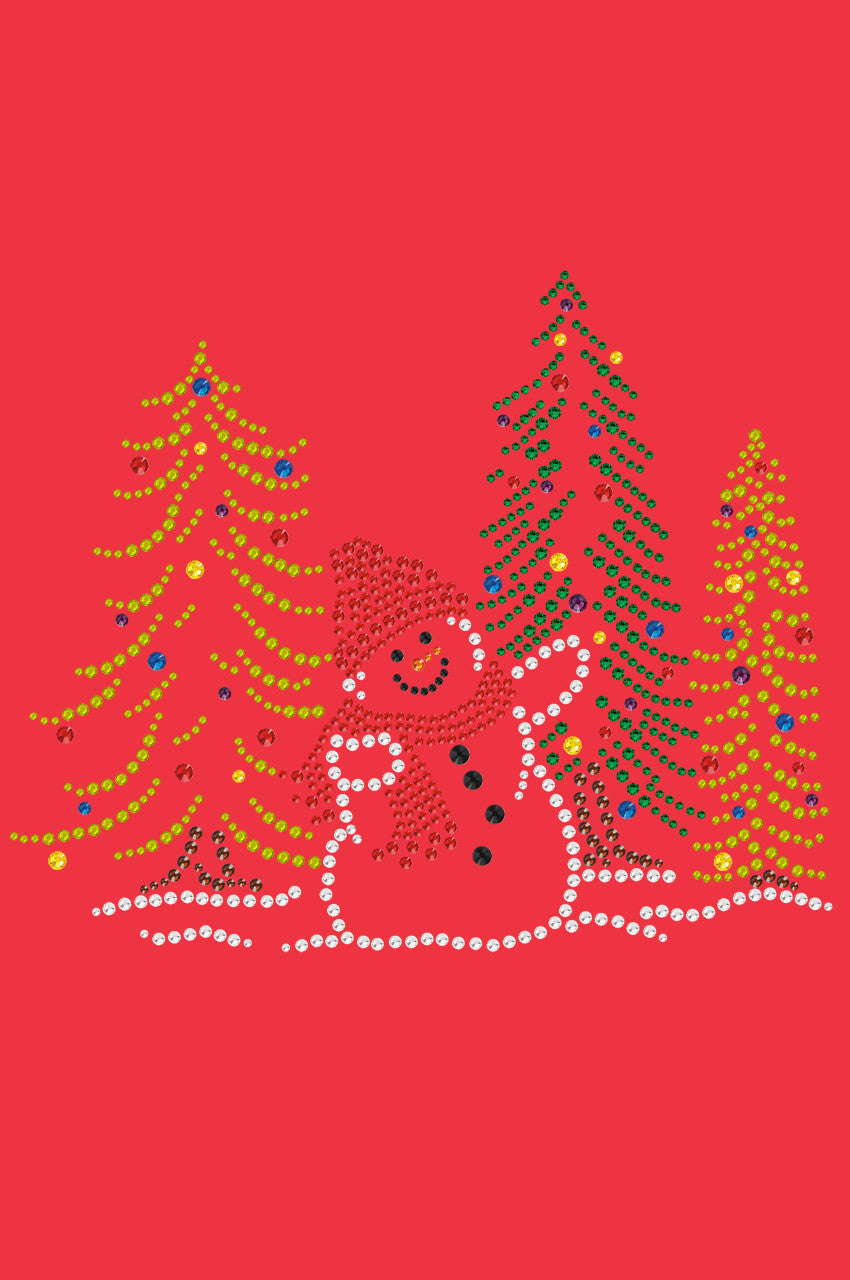 Snowman in Trees - Womens T-shirt