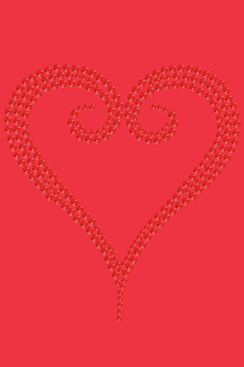Red Rhinestone Heart - Womens T-shirt
