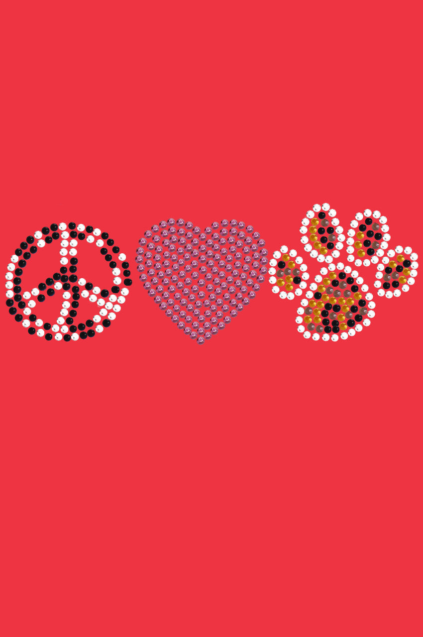 Peace, Love, Paw (Animal Prints) - Womens T-shirt