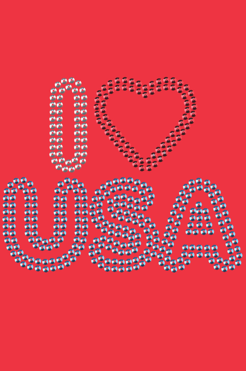 I Love USA 2- Womens T-shirt