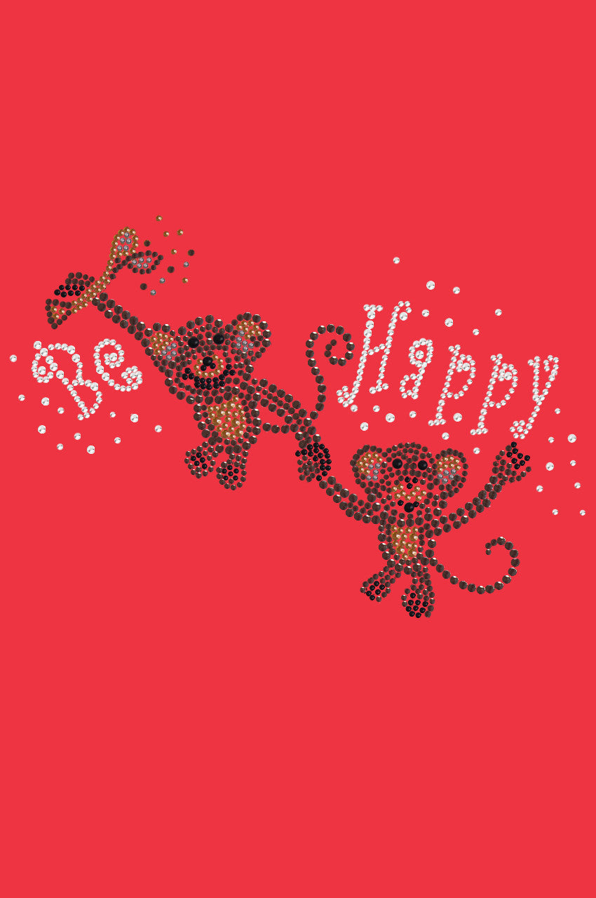 Monkeys - Be Happy - Womens T-shirt