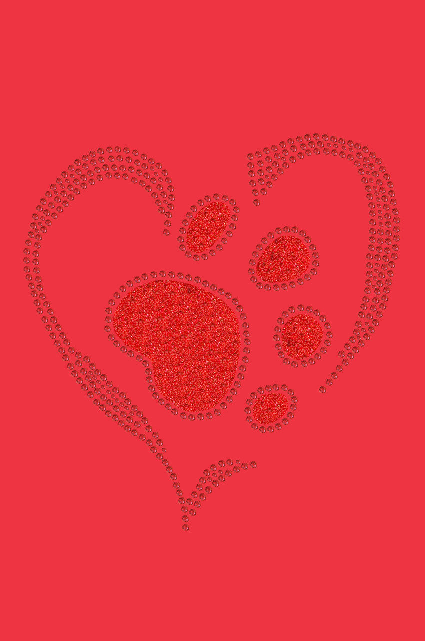 Red Paw Heart - Womens T-shirt
