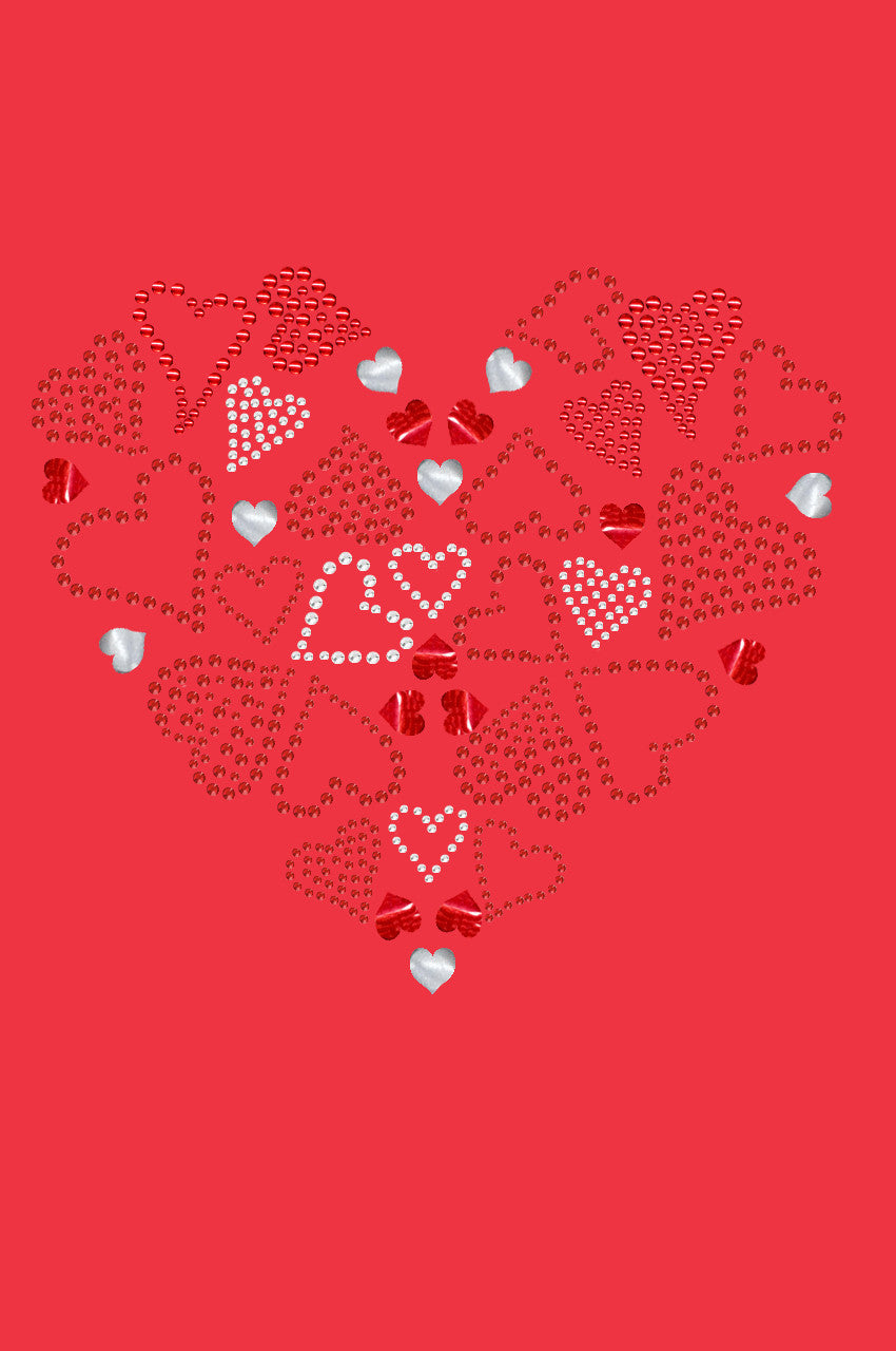 Red Heart with Hearts - Womwns Tee
