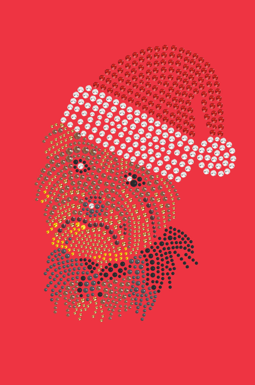 Yorkie Face 1 with Santa Hat - Womens T-shirt