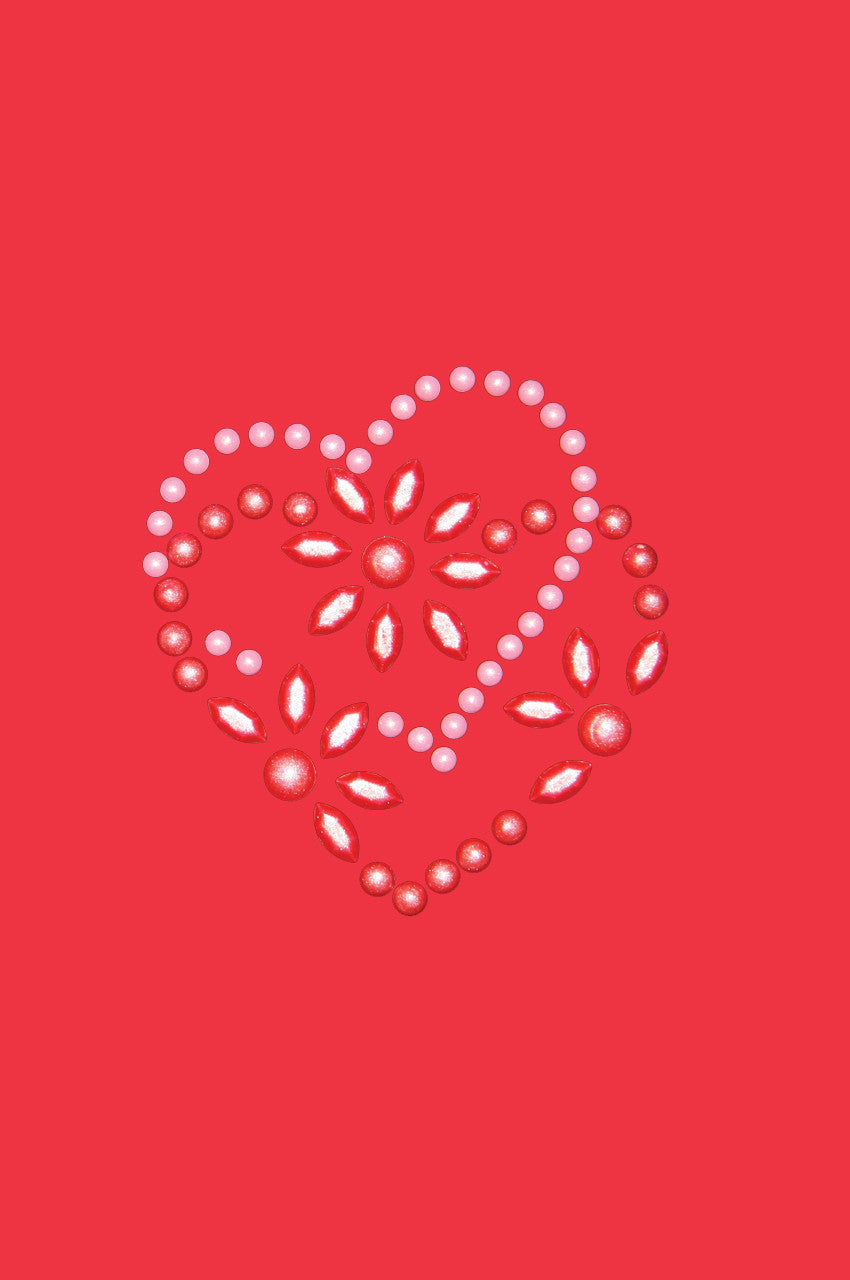 Pink & Red Flower Heart - Womens T-shirt