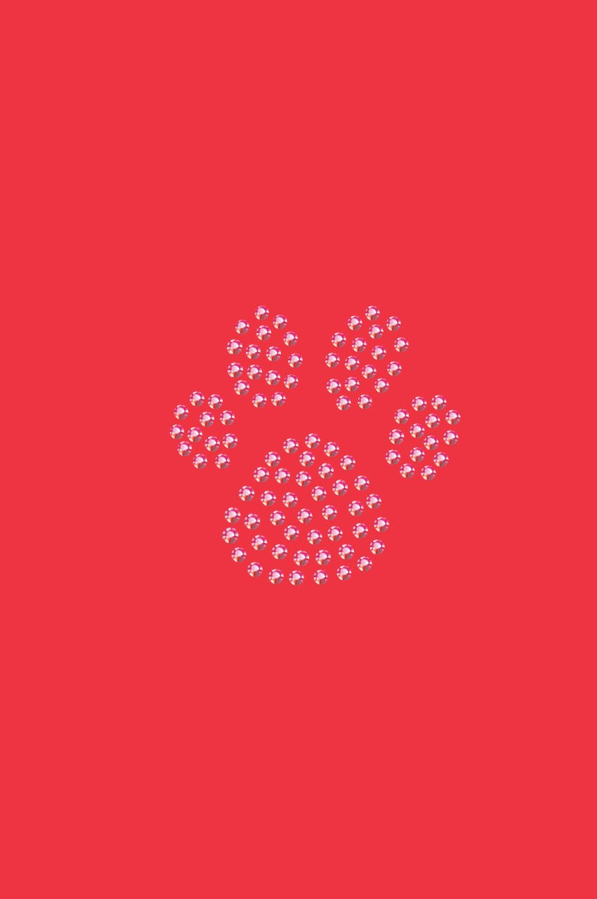 Paw (Pink Rhinestuds) - Womens T-shirt