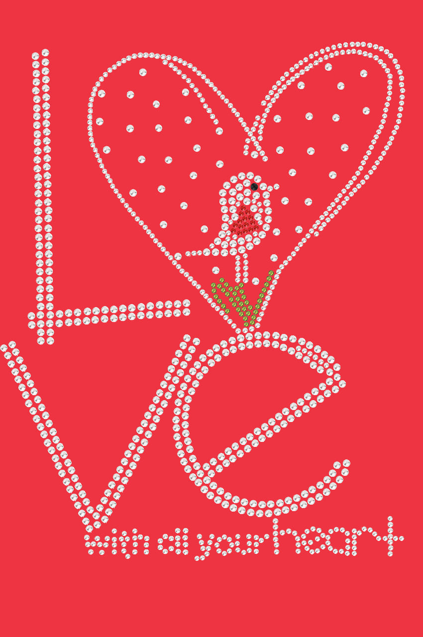 Love With All Your Heart Love Bird - Womens T-shirt