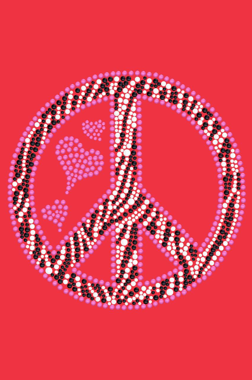 Peace Sign (Pink & Zebra Print) - Womens T-shirt