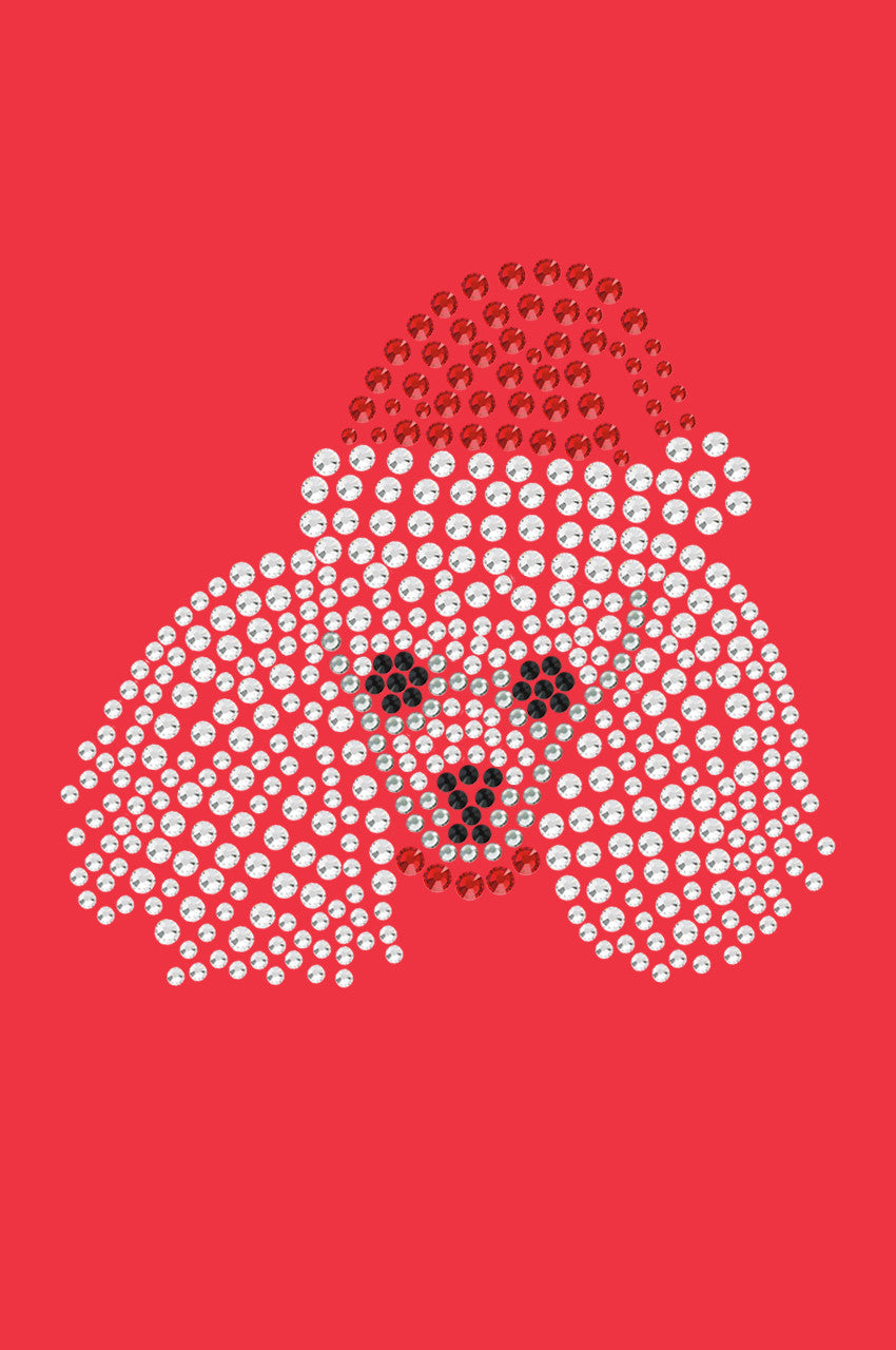Poodle Face with Santa Hat - Womens T-shirt