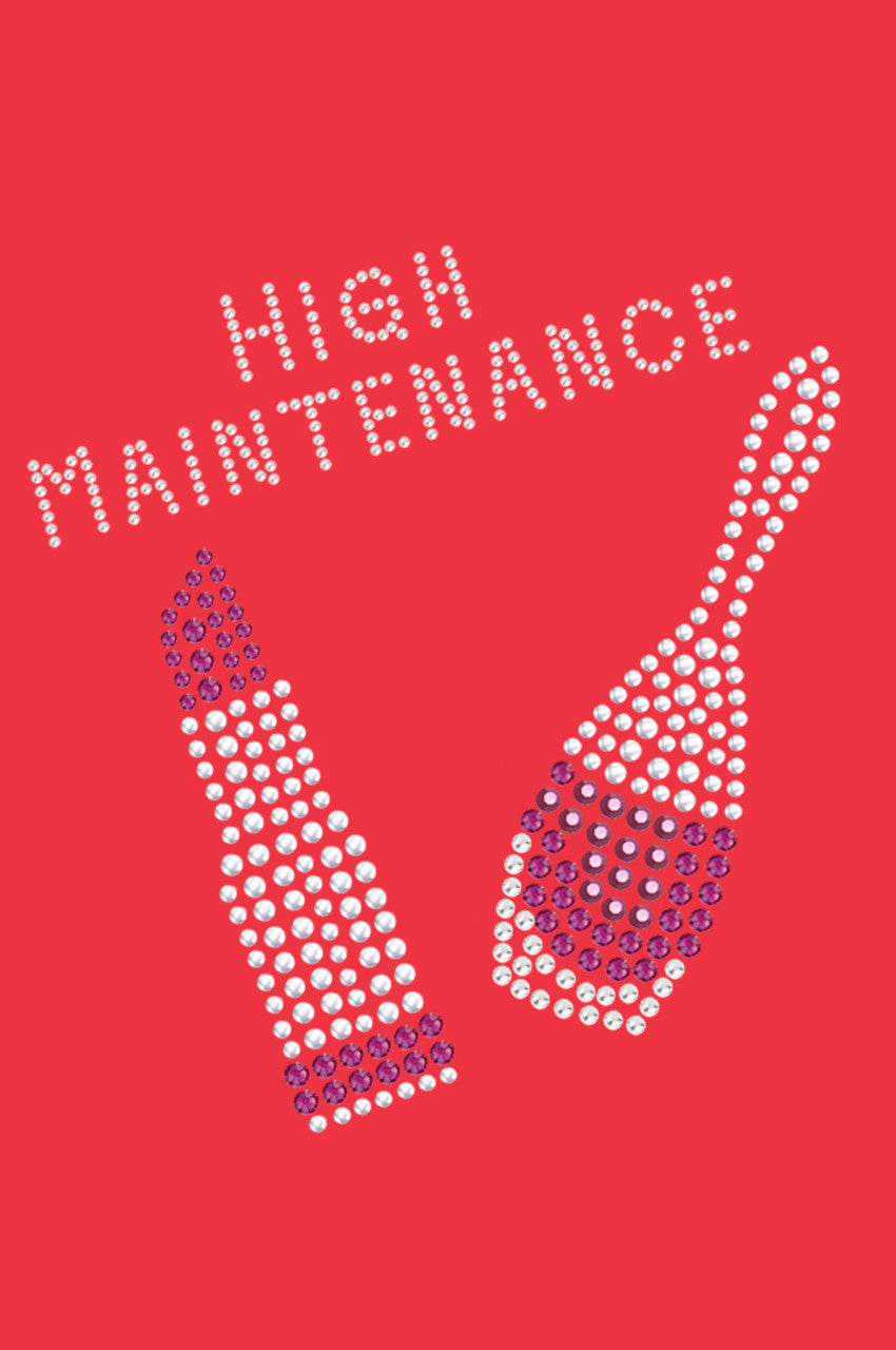 High Maintenance with Austrian crystal Nail Polish & Lipstick - Women's T-shirt