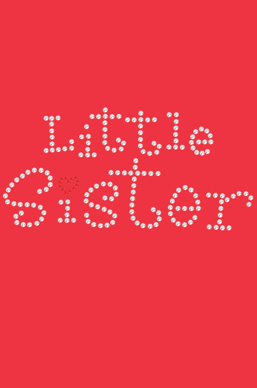 Little Sister with Red Heart - Womens T-shirt