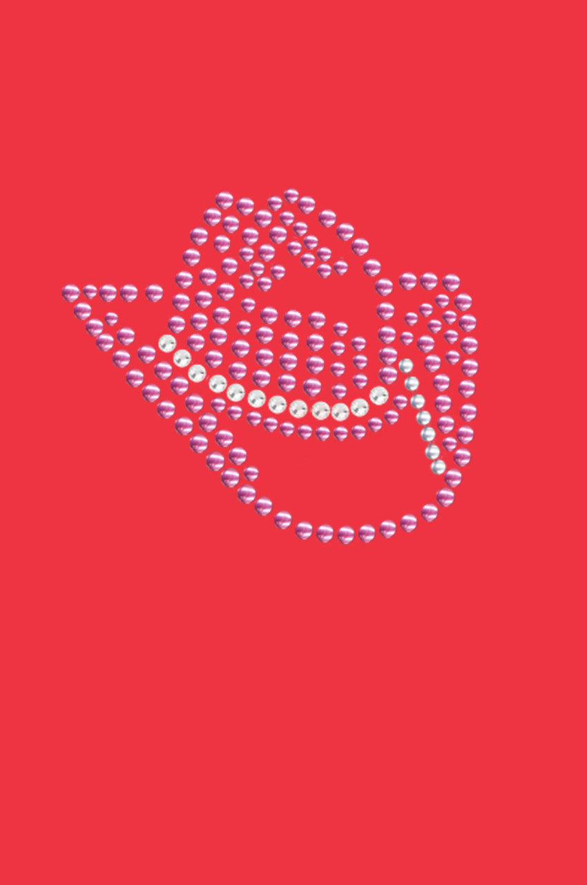 Pink Austrian crystal Cowgirl Hat - Women's T-shirt