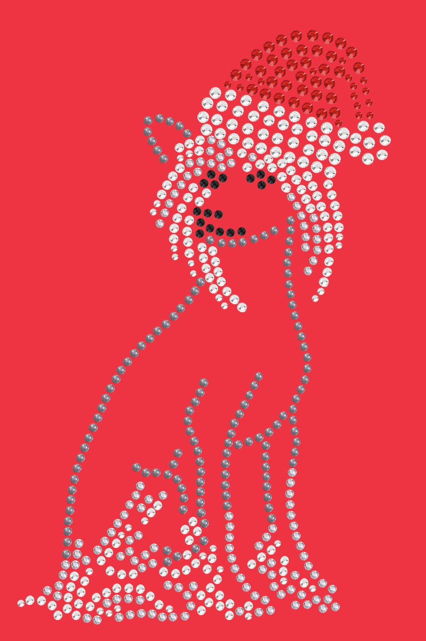 Chinese Crested with Santa Hat - Womens T-shirt